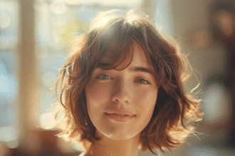 Coupe courte dégradée effilée mettant en valeur les traits du visage
