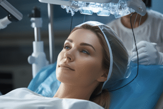 Dermatologue examinant des cicatrices sur la peau d'un patient