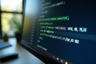 Ecran d'ordinateur montrant une connexion réseau locale avec IP 127 0 0 1