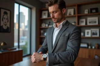 Montre élégante soulignant le style masculin au quotidien