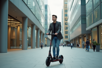 Différents modes de transport illustrant la mobilité douce et urbaine