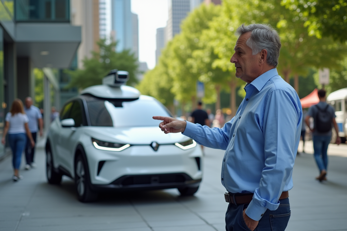 Homme pointant les capteurs d