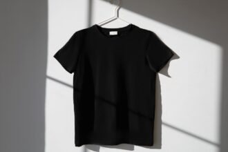 T-shirt en coton bio de marque française sur un fond neutre