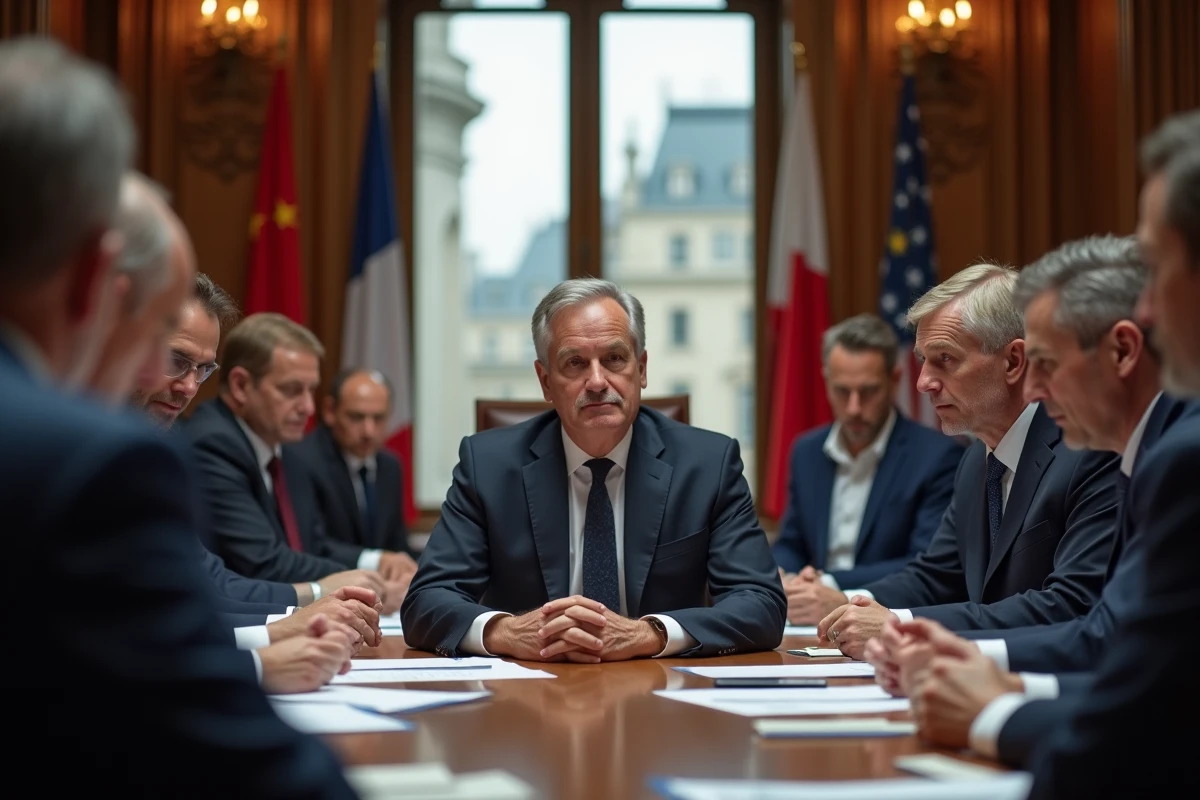 Réunion du conseil municipal avec Philippe Tabarot en discussion